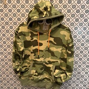 Retreat Camouflage Hoodie with Orange Accents